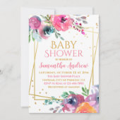 Schöne Blush Blues Delicate Girl Baby Dusche Einladung (Vorderseite)