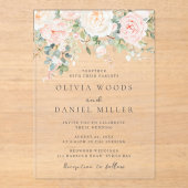 Schöne Blush-Blume Frühjahrssonne Acryleinladungen (Vorderseite)