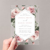 Schöne Blush Pink Wasserfarben Blumenzehen Acryleinladungen (Insitu (Handheld))