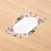 Schöne Blush Pink Wasserfarben Blumenzehen Acryleinladungen (Ablage )