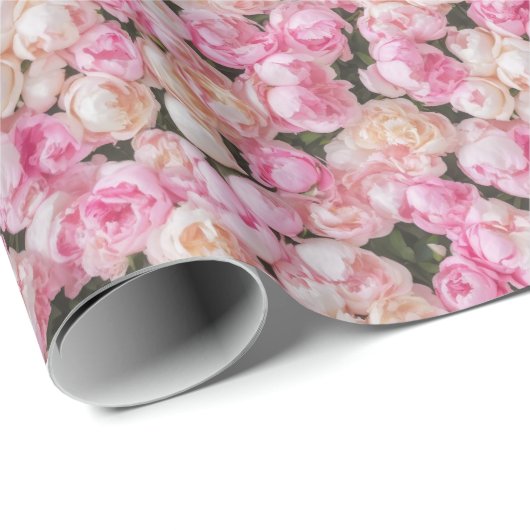 Schöne, blushing Rose Geschenk Wrap Geschenkpapier (Rolleneckpunkt)