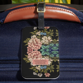 Schöne Blüte Elegante Vintage Inspirierte Blume Gepäckanhänger