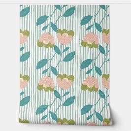 Schöne Blüte mit Streifen Niedlich blauer Hintergr Tapete