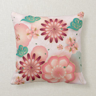 Schöne Blüte pfirsichfarbene Blume Sakura Garten Kissen