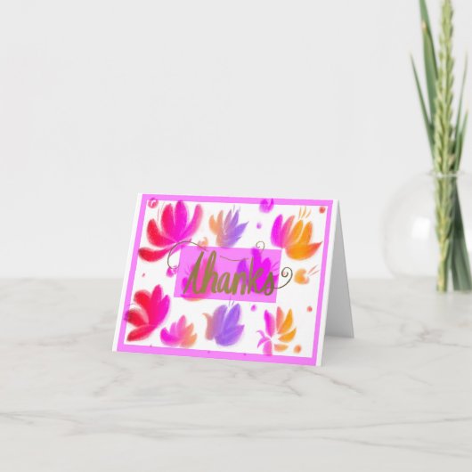 Schöne Blüte und Gold Dankeschön Karte (Vorderseite)