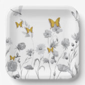 Schöne Blüte und Schmetterling Pappteller (Vorderseite)