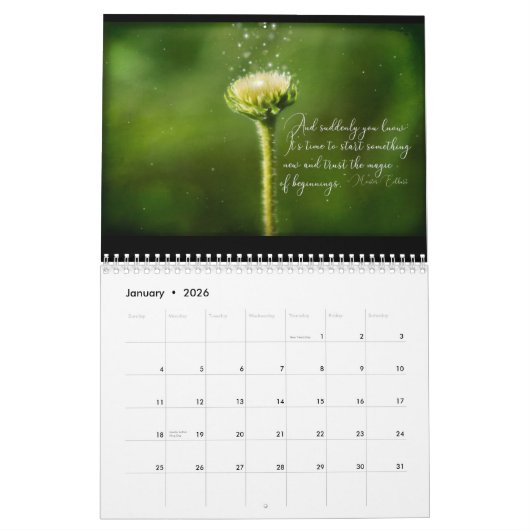 Schöne Blüten 12-Monats-Kalender Kalender (Jan 2026)