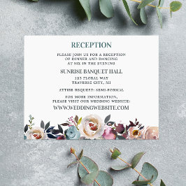 Schöne Blüten Blumenfrühling Pastell Aquamarin Begleitkarte