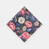 Schöne Blüten, buntes Muster, Serviette (Ecke)