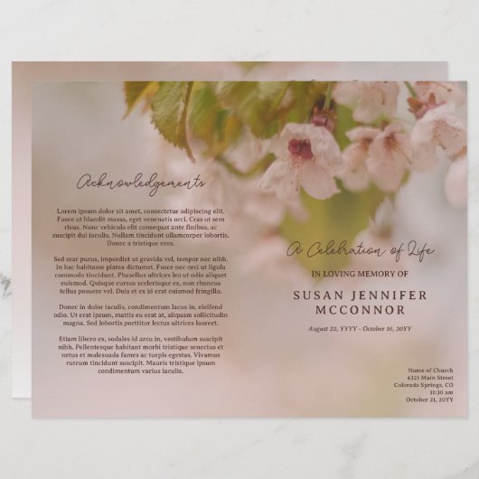 Schöne Blüten Feier zur Beerdigung des Lebens (Vorne/Hinten)