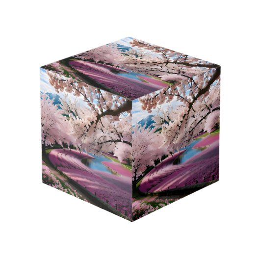 Schöne Blüten Würfel (Vorderseite Schrägansicht)