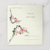 Schöne Blütenblüte Faltenfalte Platzkarte (Außenseite Aufgefaltet)