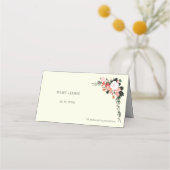 Schöne Blütenblüte Faltenfalte Platzkarte (Rückseite)