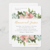 Schöne Blütenfarbenblütenhochzeit Einladung (Vorne/Hinten)