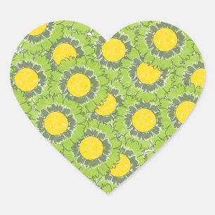 Schöne Blütenheart Sticker - Grün
