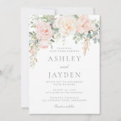 Schöne Blütenhochzeit Einladung (Vorderseite)