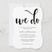 Schöne Blütenhochzeit mit weißer Typografie Einladung (Vorderseite)