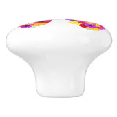 Schöne Blütenschmetterlingsfarbe Keramikknauf (Seitenansicht)