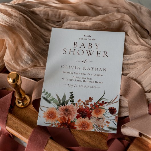 Schöne Bohemische Blume Kinderdusche Einladung