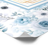 Schöne Bohemische Pastel Blue Gold Seekarte Poster (Ecke)