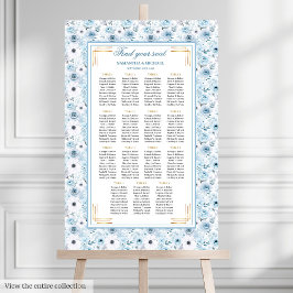 Schöne Bohemische Pastel Blue Gold Seekarte Poster