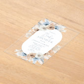 Schöne Boho Blue Floral Baby Dusche Acryleinladungen (Ablage )