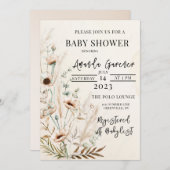 Schöne Boho Blume Kinderdusche Einladung (Vorne/Hinten)