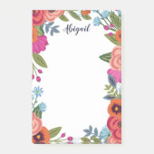 Schöne Boho-Blumen - Benutzerdefinierter Name Post-it Klebezettel (Vorderseite)
