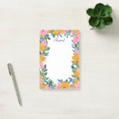 Schöne Boho-Blumen - Benutzerdefinierter Name Post-it Klebezettel (Büro)
