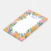Schöne Boho-Blumen - Benutzerdefinierter Name Post-it Klebezettel (angewinkelt)