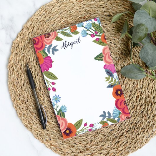 Schöne Boho-Blumen - Benutzerdefinierter Name Post-it Klebezettel
