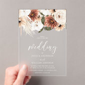 Schöne Boho-Blumen Hochzeit mit Frost-Effekt Acryleinladungen (Insitu (Handheld))