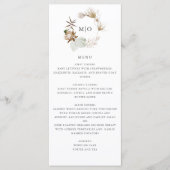 Schöne Boho Botanical Wedding Menu Card Programm (Vorderseite)