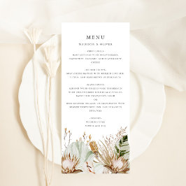 Schöne Boho Botanical Wedding Menu Card Programm