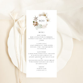 Schöne Boho Botanical Wedding Menu Card Programm