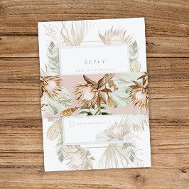 Schöne Boho Botanische Hochzeit Einladungsbanderole