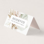 Schöne Boho Botanische Hochzeitkarte reserviert (Vorderseite)