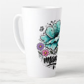 Schöne Boho-Floral-Mama-Muttertag  Milchtasse (Linke Ecke)