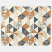 Schöne Boho-Geometrieformen Erdtöne Blanke Fleecedecke (Vorderseite (Horizontal))
