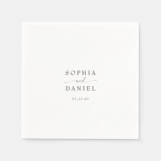 Schöne Boho Minimalistisch Moderne Hochzeit Serviette (Vorderseite)