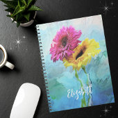 Schöne BOHO Moderne Blumenkomposition Notizblock