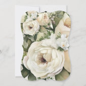 Schöne Boho-Rose auf Smarald Green Wedding Einladung (Rückseite)