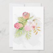 Schöne Boho Schöne Wasserfarben Blume Hochzeit Einladung (Rückseite)