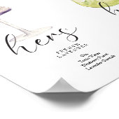 Schöne Boho Signature Drink Wedding Bar Poster (Ecke)