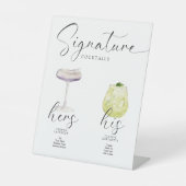 Schöne Boho Signature Drink Wedding Bar Sockelschild (Vorderseite)