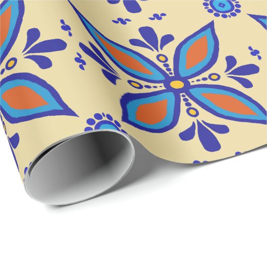 Schöne Boho Talavera Fliese Geschenkpapier (Rolleneckpunkt)