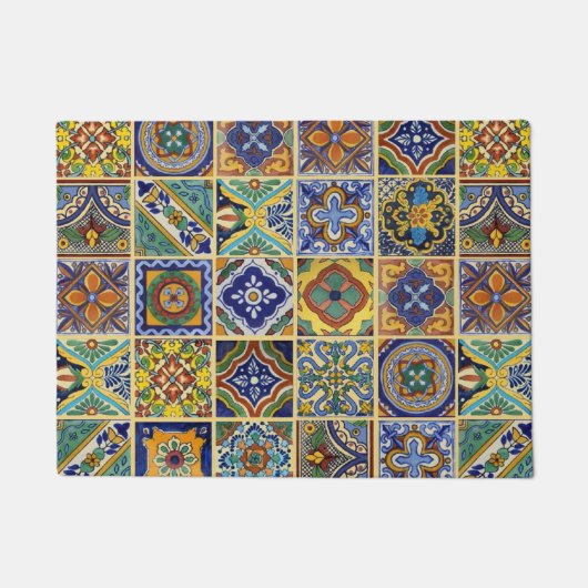 Schöne Boho-Talavera-Fliesen Fußmatte (Vorderseite)
