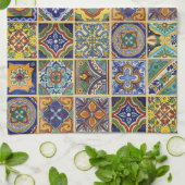 Schöne Boho-Talavera-Fliesen Geschirrtuch (Gefaltet)