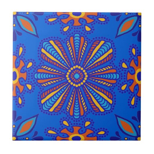 Schöne Boho Talavera Tile Fliese (Vorderseite)