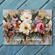 Schöne Boho-Wildblumen-Blumen-Geburtstag